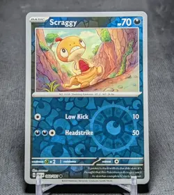 Scraggy Common Reverse Holo Darkness 2024 PALDEAN FATES Pokemon TCG Card 060/091 - Image 1