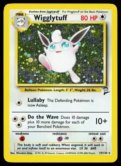 Wigglytuff 19/130 Holo Rare Base Set 2 Pokemon Card - Image 1