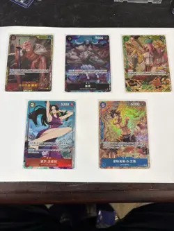 ONE PIECE HOLO CARD LOT (5 CARDS) ACE • BOA HANCOCK • RAYLEIGH • KAIDO • BONNEY - Image 1