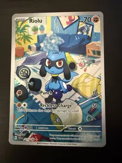 Pokemon TCG Riolu Illustration Rare Card 215/198 Scarlet & Violet NM - Image 1