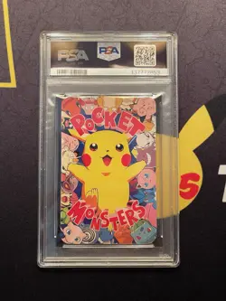 1999 TELEVI-KUN POKEMON DX CARD GAME TELEVI-KUN FEBRUARY-YELLOW MEW PSA 8 - Image 2
