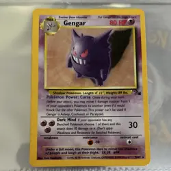 Pokemon Gengar Fossil Holo Rare 5/62 Unlimited 80 HP English 1999 Card - Image 1