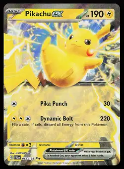 Pikachu ex 063/193 Holo Paldea Evolved Pokemon Card - Image 1