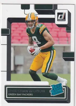 2022 DONRUSS RATED ROOKIE RC CHRISTIAN WATSON GREEN BAY PACKERS GE-1702 - Image 1