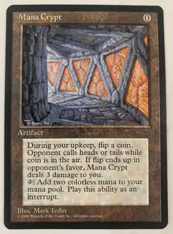 Mana Crypt - MTG Magic the Gathering Book Promo - NM ( Never Played ) - Image 1