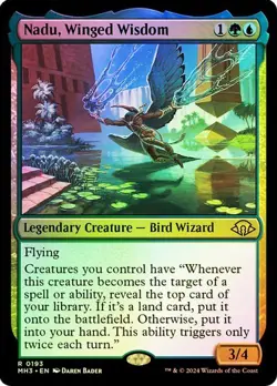 NM Foil Nadu, Winged Wisdom, MGT, Modern Horizons 3, Magic the Gathering, 193 - Image 1