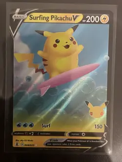 Surfing Pikachu V 008/025 Celebrations NM Ultra Rare Pokemon Card - Image 1