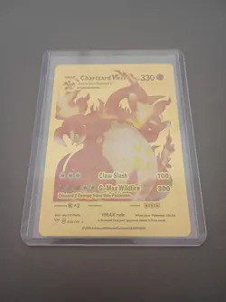 Pokemon Near Mint Charizard VMAX 020/189 (Gold Foil Fan Art Collectible Card).. - Image 1