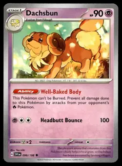 Dachsbun 99/198 Pokemon Card Scarlet & Violet Uncommon 90 HP Near Mint UI - Image 1