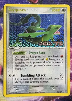 2005 Pokemon Rayquaza 22/107 ex Deoxys Reverse Holo Stamped - MP - Image 1