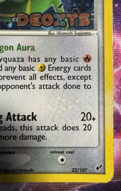 2005 Pokemon Rayquaza 22/107 ex Deoxys Reverse Holo Stamped - MP - Image 4