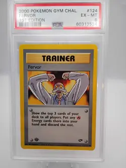2000 Pokemon Gym Challenge #124 Fervor First Edition Wotc Psa 6 - Image 1