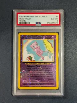 2001 POKEMON SOUTHERN ISLANDS PROMO #1 MEW-HOLO PSA 6 - Image 1