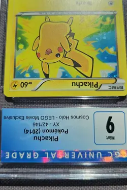 PIKACHU COSMOS HOLO MINT PSA 9 2014 POKEMON XY #42/146 LEGO MOVIE EXCL W/Swirl - Image 3
