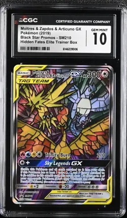 2019 POKEMON BLACK STAR PROMOS MOLTRES & ZAPDOS & ARTICUNO GX CGC 10 GEM MINT - Image 1