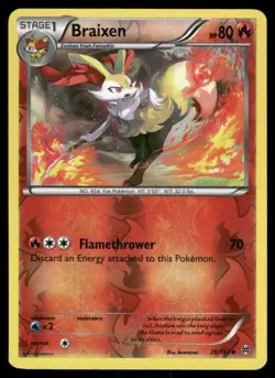 Pokemon Cards Braixen 26/162 Reverse Holo BREAKthrough XY NM - Image 1