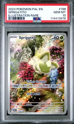 Pokemon 2023 Sprigatito 196/193 Illustration Rare Paldea Evolved PSA 10 Gem Mint - Image 1