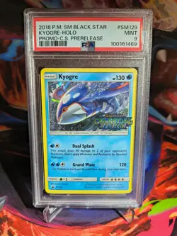 2018 Pokemon Celestial Storm Prerelease Promo Kyogre Holo SM129 PSA 9 *POP 58* - Image 1