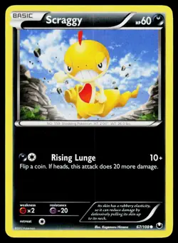 Scraggy 67/108 Common Dark Explorers Pokemon LP - Image 1