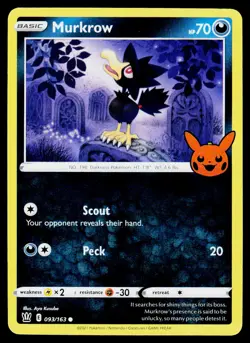 Murkrow 093/163 Promo Trick or Trade BOOster Pokemon LP - Image 1