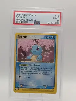 2004 POKEMON EX TEAM MAGMA VS TEAM AQUA SQUIRTLE #46 PSA 9 MINT - Image 1
