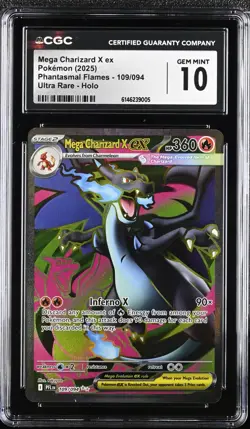 Mega Charizard X EX 109/094 Ultra Rare Holo Pokemon CGC 10 Gem Mint - Image 1