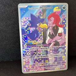 Pokemon Team Rocket's Murkrow Illustration Rare Destined Rivals Holo 200/182 80… - Image 2