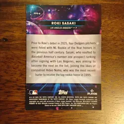 2025 Topps Cosmic Chrome Roki Sasaki "Planetary Pursuit Sun" (RC) Dodgers! - Image 2