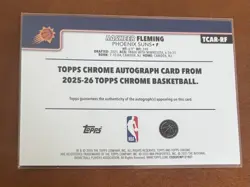 2025-26 Topps Chrome - Rookie Autographs Rasheer Fleming #TCAR-RF (AU, RC) - Image 2