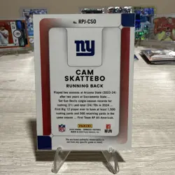 2025 Panini Donruss Rookie Phenom Cam Skattebo New York Giants RC - Image 2