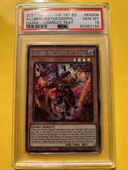 YuGiOh ALUBER THE JESTER OF DESPIA #DAMA-EN006🔥PSA 10🔥1st ED-2021 SECRET RARE - Image 1