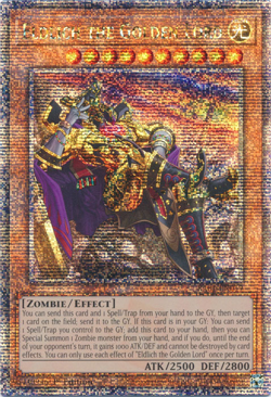 YUGIOH ELDLICH THE GOLDEN LORD ALT 1ST QUARTER CENTURY SECRET RARE NM RA01-EN019 - Image 1