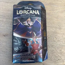 Disney Lorcana Rise of Floodborn Starter Deck Amber Sapphire Queen Gaston TCG - Image 1