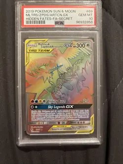 Pokemon TCG Moltres Zapdos Articuno GX 69/68 Hidden Fates Secret Rare PSA 10 - Image 2