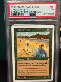 English Taoist Mystic MTG Portal 3 Kingdoms Magic Kid Icarus P3K PSA 7 1999 - Image 1