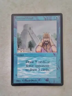 Ancestral Recall - #9571, Moderate Play, English, Beta - Image 1