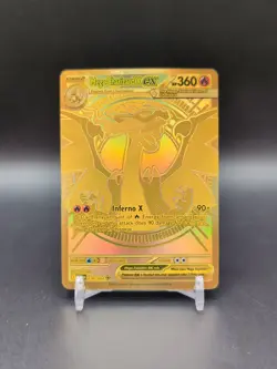 Mega Charizard X ex Gold Hyper Rare 130/094 Pokemon Phantasmal Flames English - Image 1
