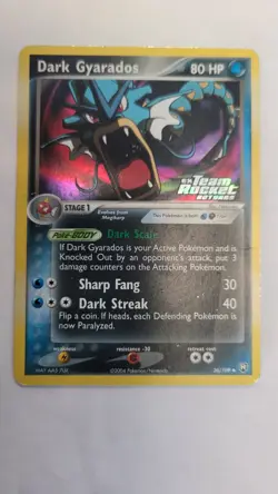 Pokemon TCG Dark Gyarados 36/109 Reverse Holo Stamped 2004 HP Vintage Card - Image 1