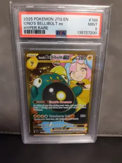 Pokemon Iono's Bellibolt ex Hyper Rare Holo 188/159 Sv09 Journey Together PSA 9 - Image 1
