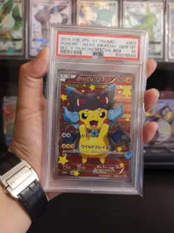 Pokemon Poncho Pikachu Charizard Trading Card Business Card, Japanese, PSA 10 - Image 1