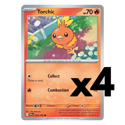 4x Torchic - 040/182 - SV10 Destined Rivals (DRI) Pokemon Playset x4 - Image 1