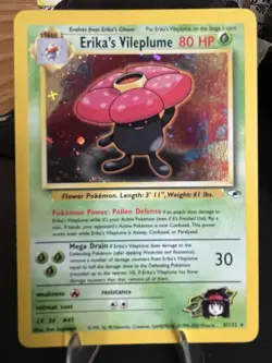 Pokemon Erika's Vileplume Gym Heroes Holo Rare Unlimited 5/132 80 HP English - Image 1