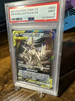 2023 POKEMON S CHINESE CSMA C- Gift BOX 002 ARCEUS & DIALGA & PALKIA GX PSA 9 - Image 2