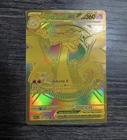 Mega Charizard X ex Gold Hyper Rare 130/094 Pokemon Phantasmal Flames English - Image 1
