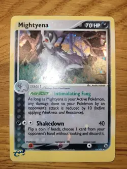 2003 Pokemon TCG Ex Ruby & Sapphire Mightyena Holo Rare 10/109 LP/MP EX FREE SHP - Image 1