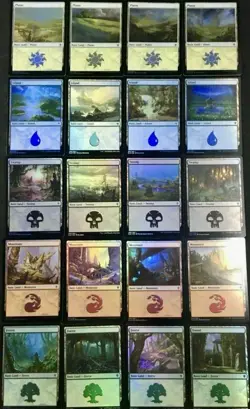 100 All Foil Basic Lands 20 Each Magic the Gathering Near Mint Condition MTG TCG - Image 1
