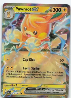 Pawmot ex 073/197 Double Rare Holo SV03: Obsidian Flames NM Pokemon - Image 1