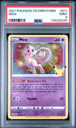 2021 POKEMON CELEBRATIONS #011 MEW PSA 9 - Image 1