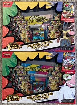 2 Pokemon Ascended Heroes Premium Poster Collection Box Mega Gardevoir + Lucario - Image 1