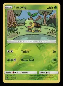 Turtwig 7/156 NM Common Reverse Holo Ultra Prism 2018 Pokemon TCG - Image 1